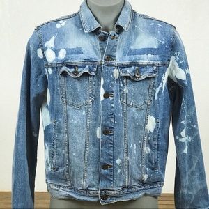 Custom Bleached Men’s Denim Jacket Sz L Goodfellow